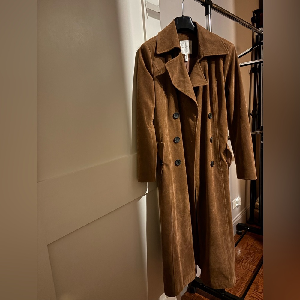 Avec Les Filles Faux Suede Brown Coat - XS